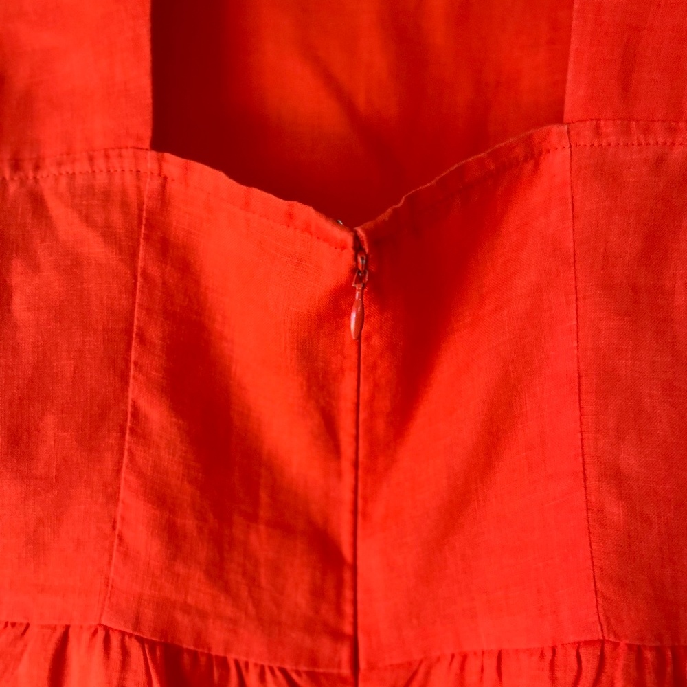 Loft - Orange Linen Tailored Sundress Sz 6 w/ Pockets - Picture 8 of 12